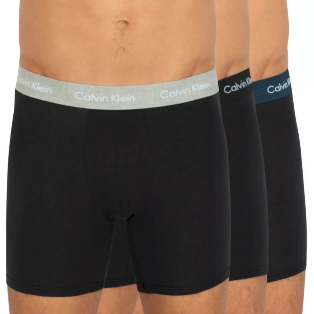 Calvin Klein 3-er Set Boxer Briefs Schwarz mit verschiedenfarbigen Webbund günstig online kaufen