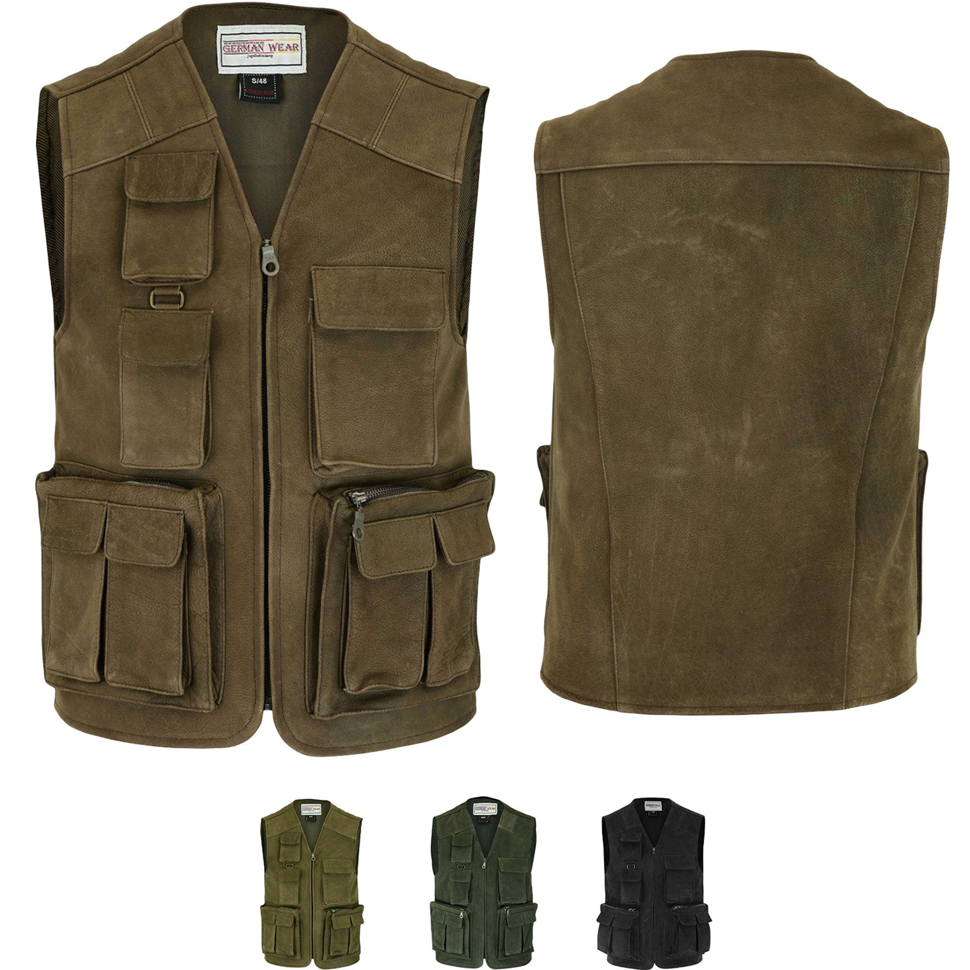 German Wear Jagdweste GW650 Jagd Lederweste günstig online kaufen
