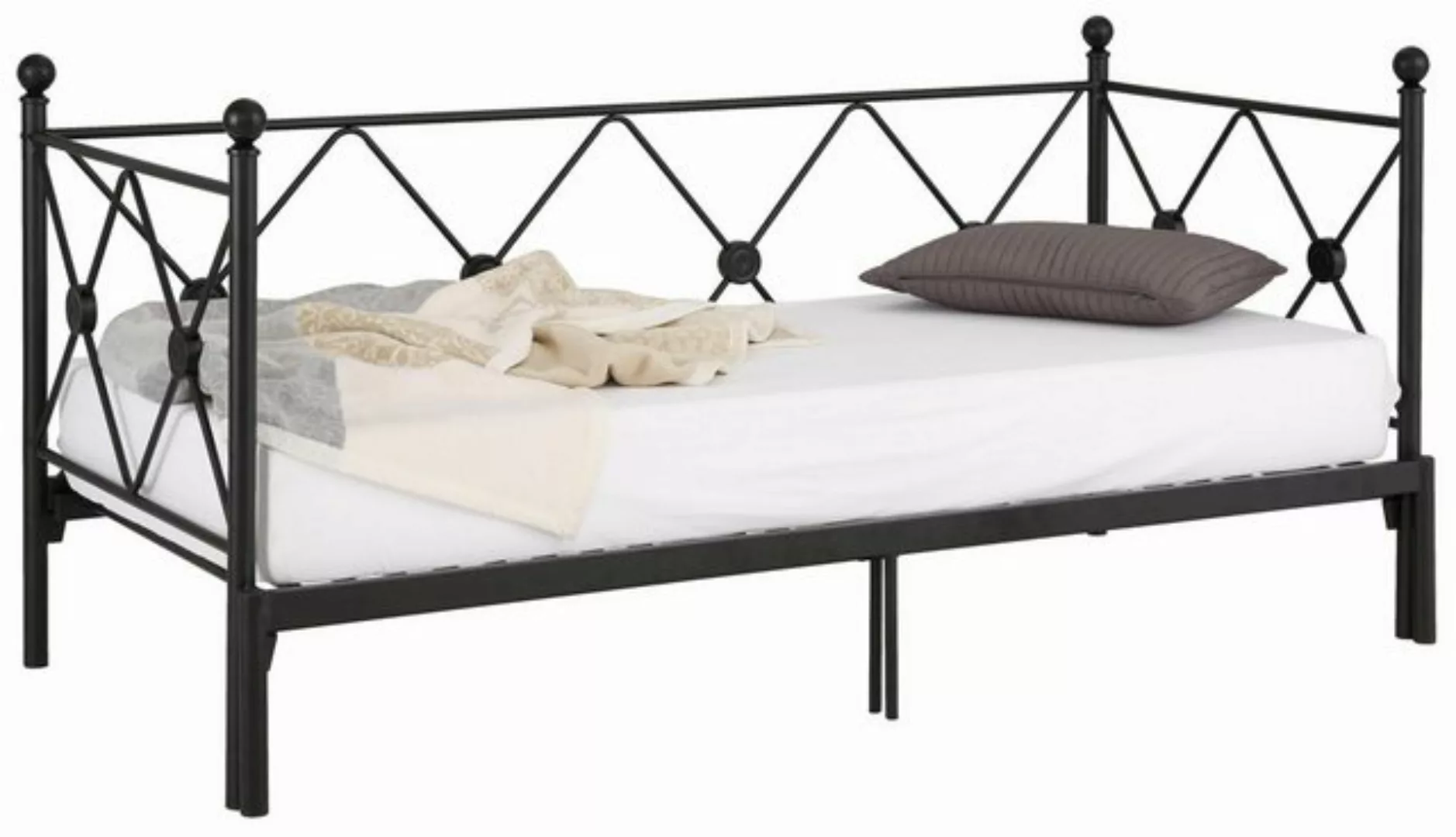 loft24 Metallbett Johnson, mit ausziehbarer Liegefläche, 90x200 cm, Tagesbe günstig online kaufen