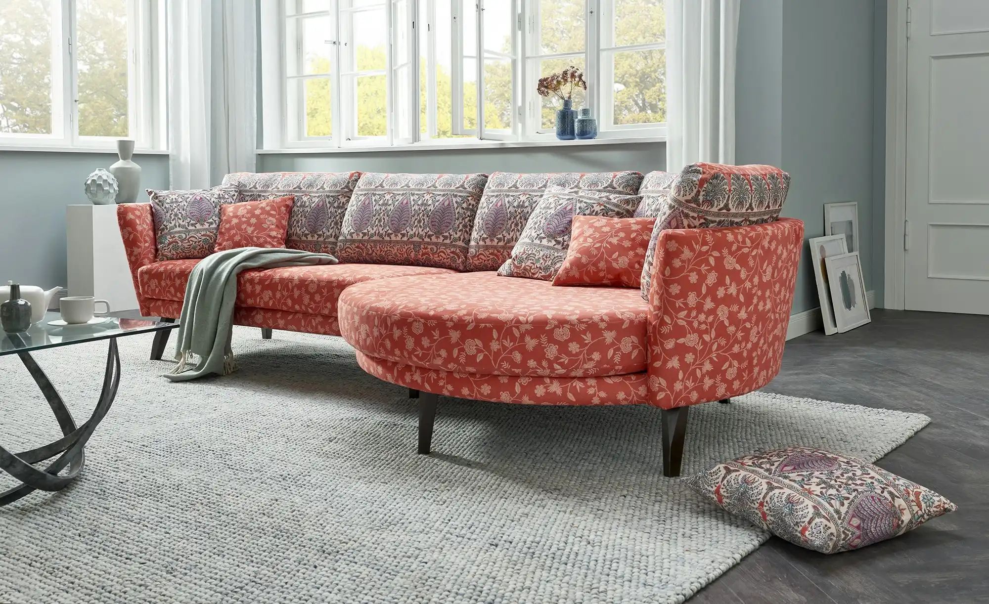 bassetti by SCHRÖNO Ecksofa  Livorno ¦ rot ¦ Maße (cm): B: 338 H: 88 T: 150 günstig online kaufen