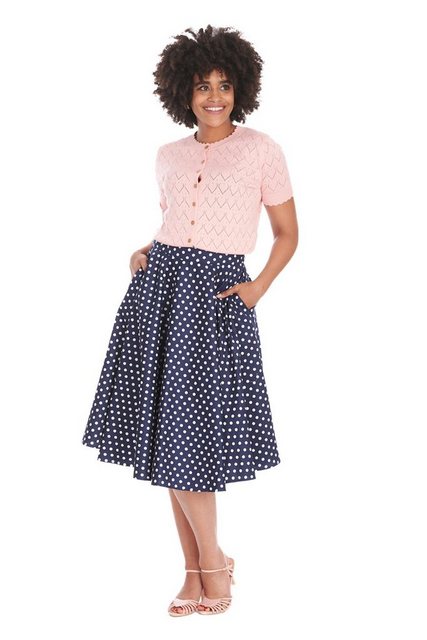 Banned A-Linien-Rock Polka Dot Days Blau Retro Vintage Swing Skirt High Wai günstig online kaufen