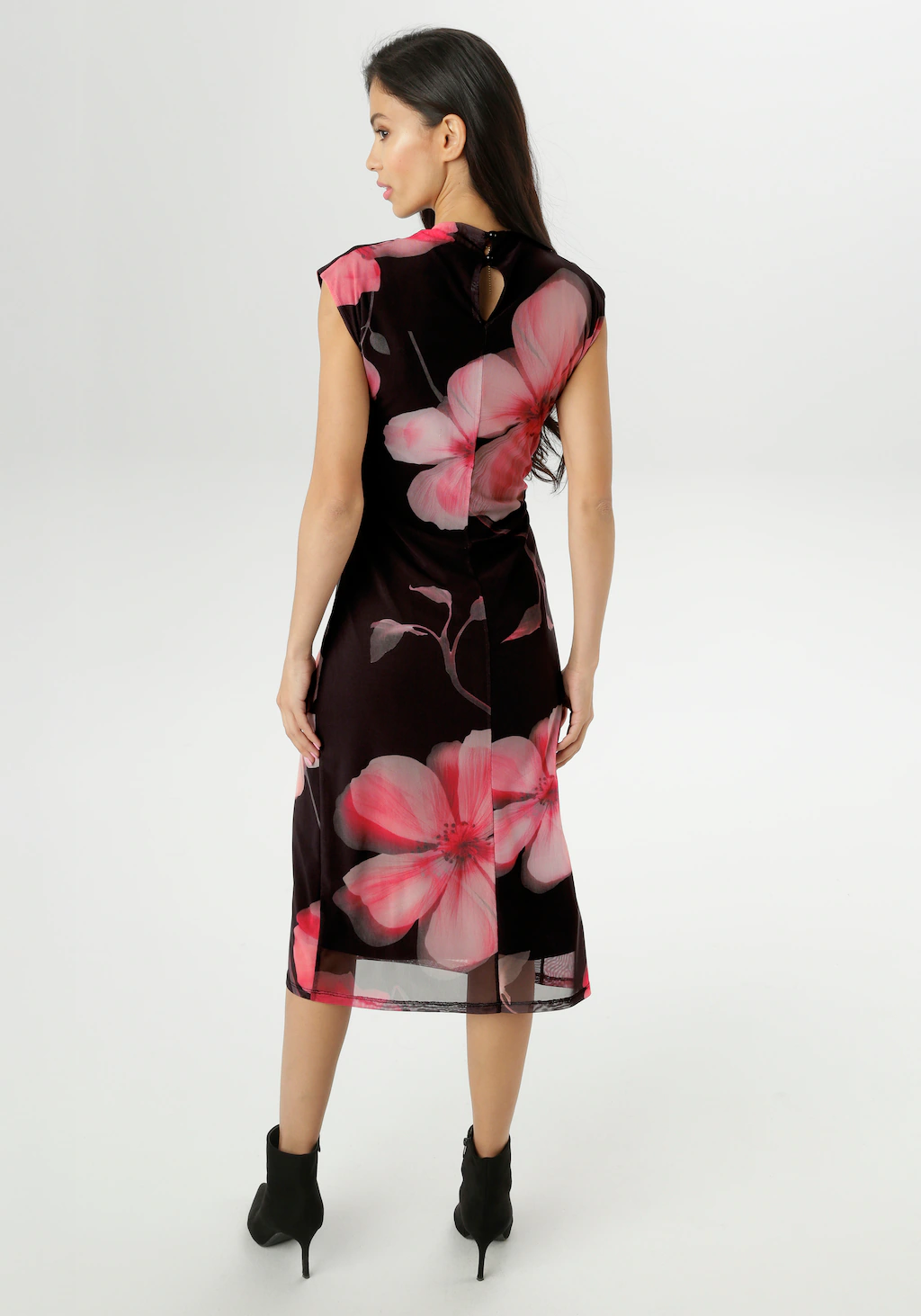 Aniston SELECTED Midikleid, In Mesh-Qualiät und im angesagten Blütenprint - günstig online kaufen