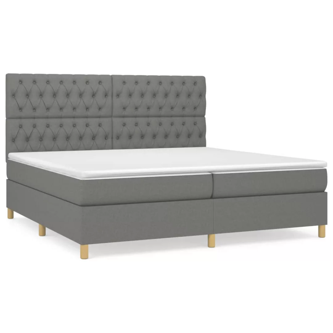 Vidaxl Boxspringbett Mit Matratze Dunkelgrau 200x200 Cm Stoff günstig online kaufen
