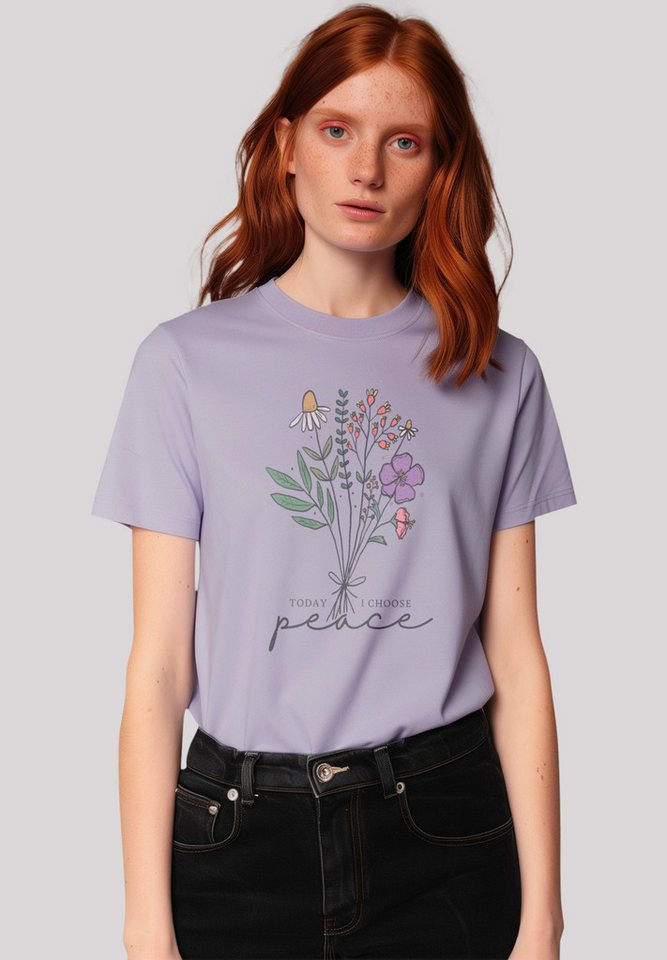 F4NT4STIC T-Shirt Blumen today I choose peace Premium Qualität günstig online kaufen