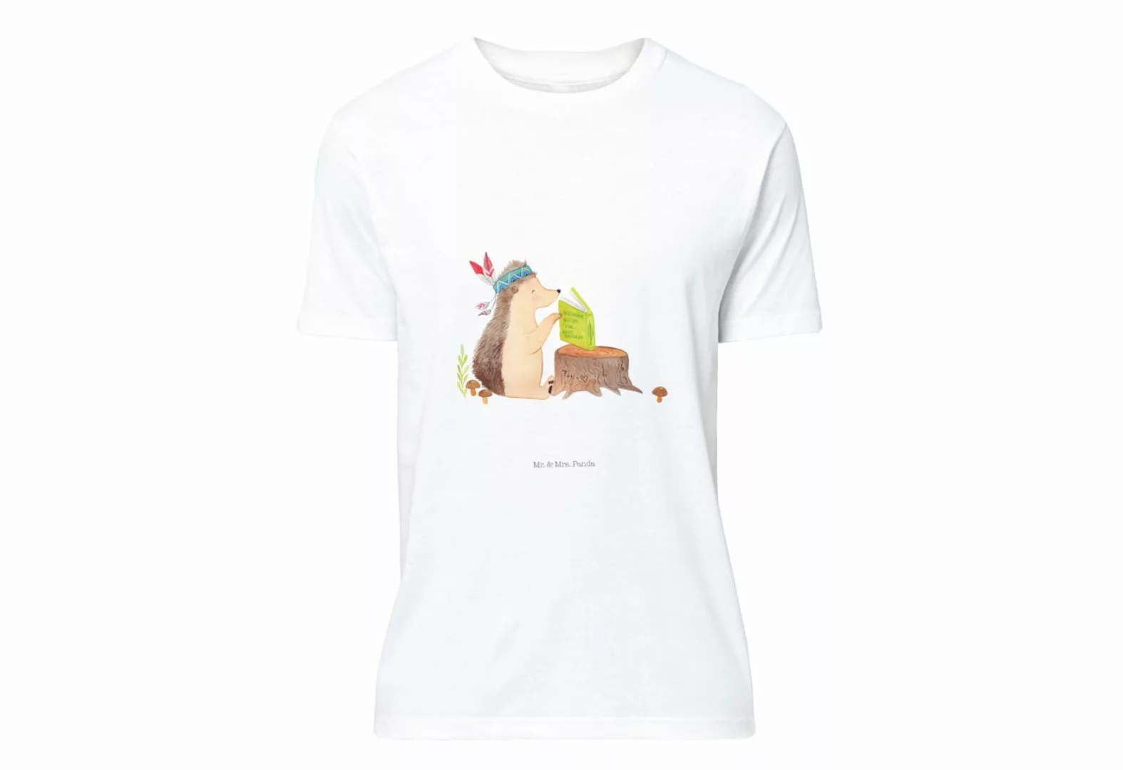 Mr. & Mrs. Panda T-Shirt Igel mit Federkopfschmuck - Weiß - Geschenk, Herrn günstig online kaufen