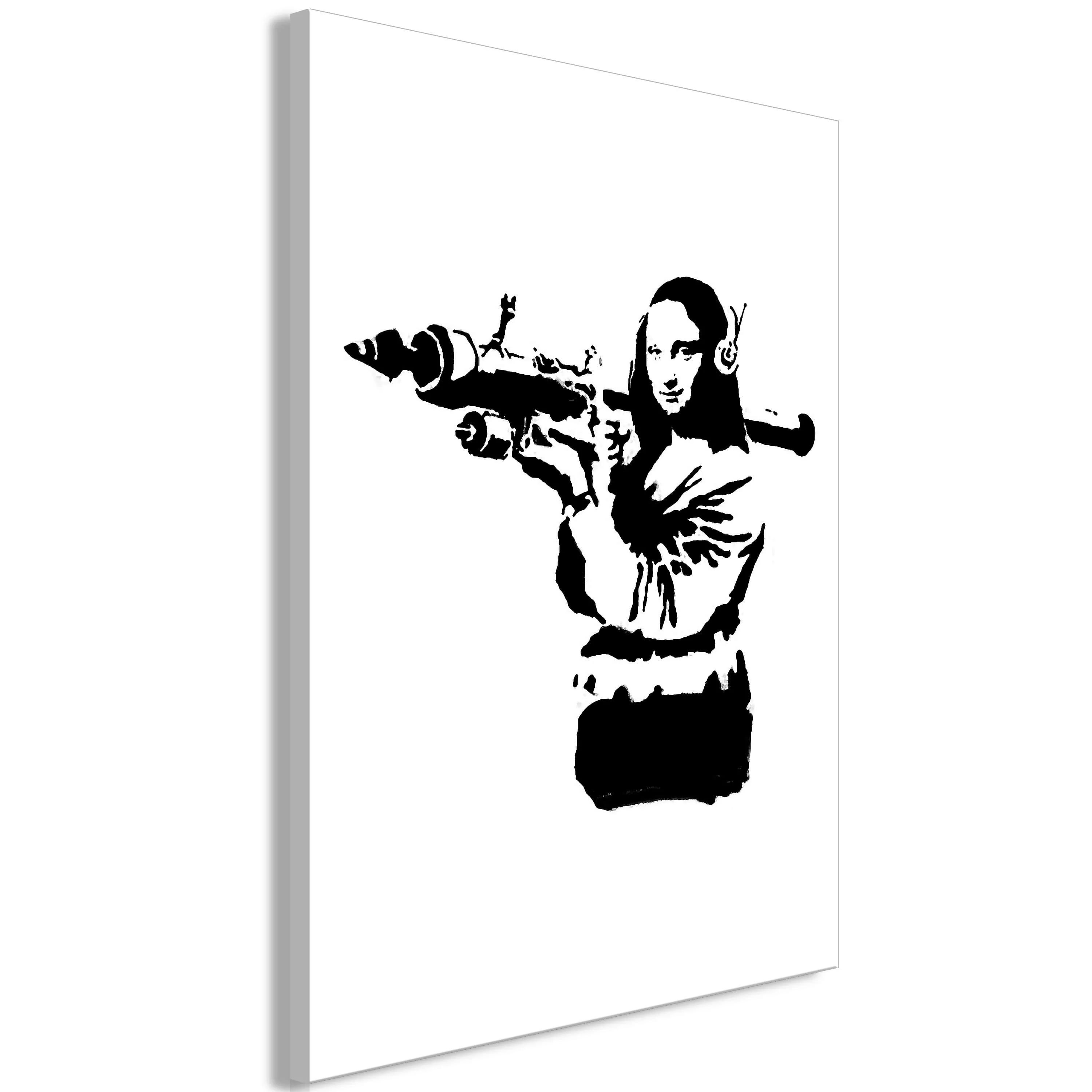 Wandbild - Banksy Mona Lisa with Rocket Launcher (1 Part) Vertical günstig online kaufen