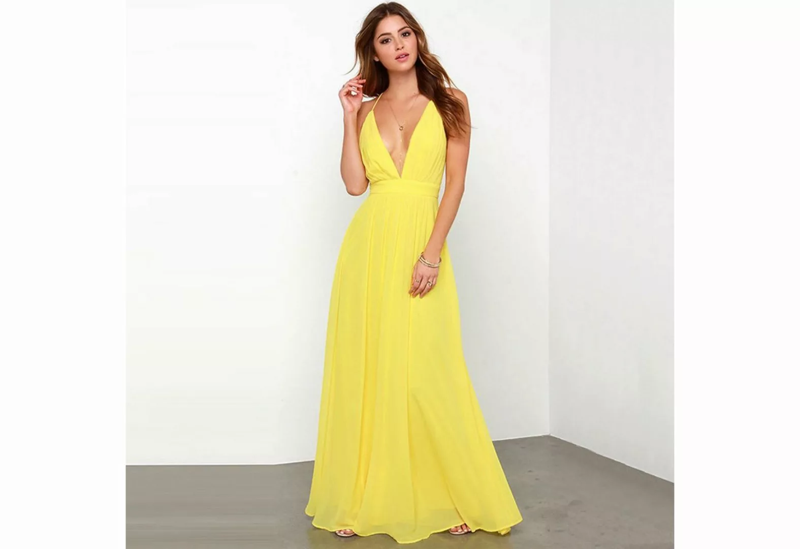 FIDDY Strandkleid Sommerkleider – Sommerkleider mit V-Ausschnitt – Abendkle günstig online kaufen