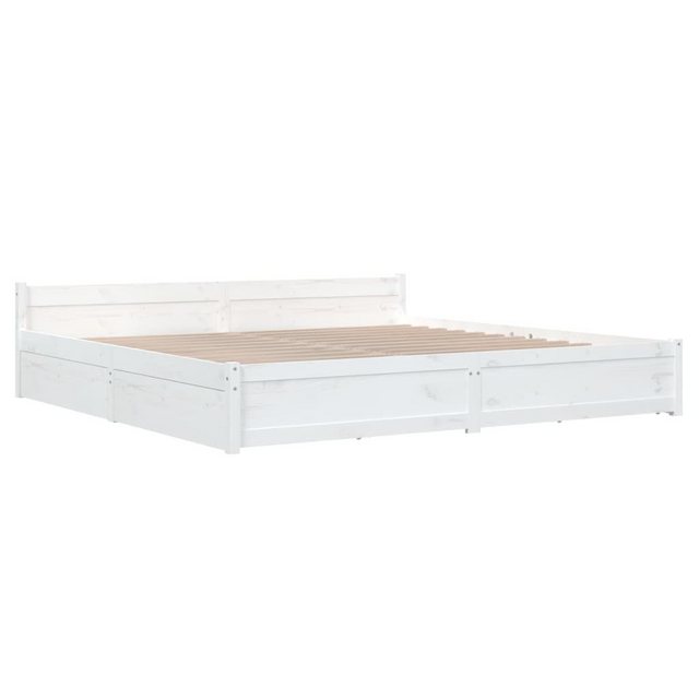 vidaXL Bettgestell Bett mit Schubladen Weiß 200x200 cm Bettgestell Bettrahm günstig online kaufen