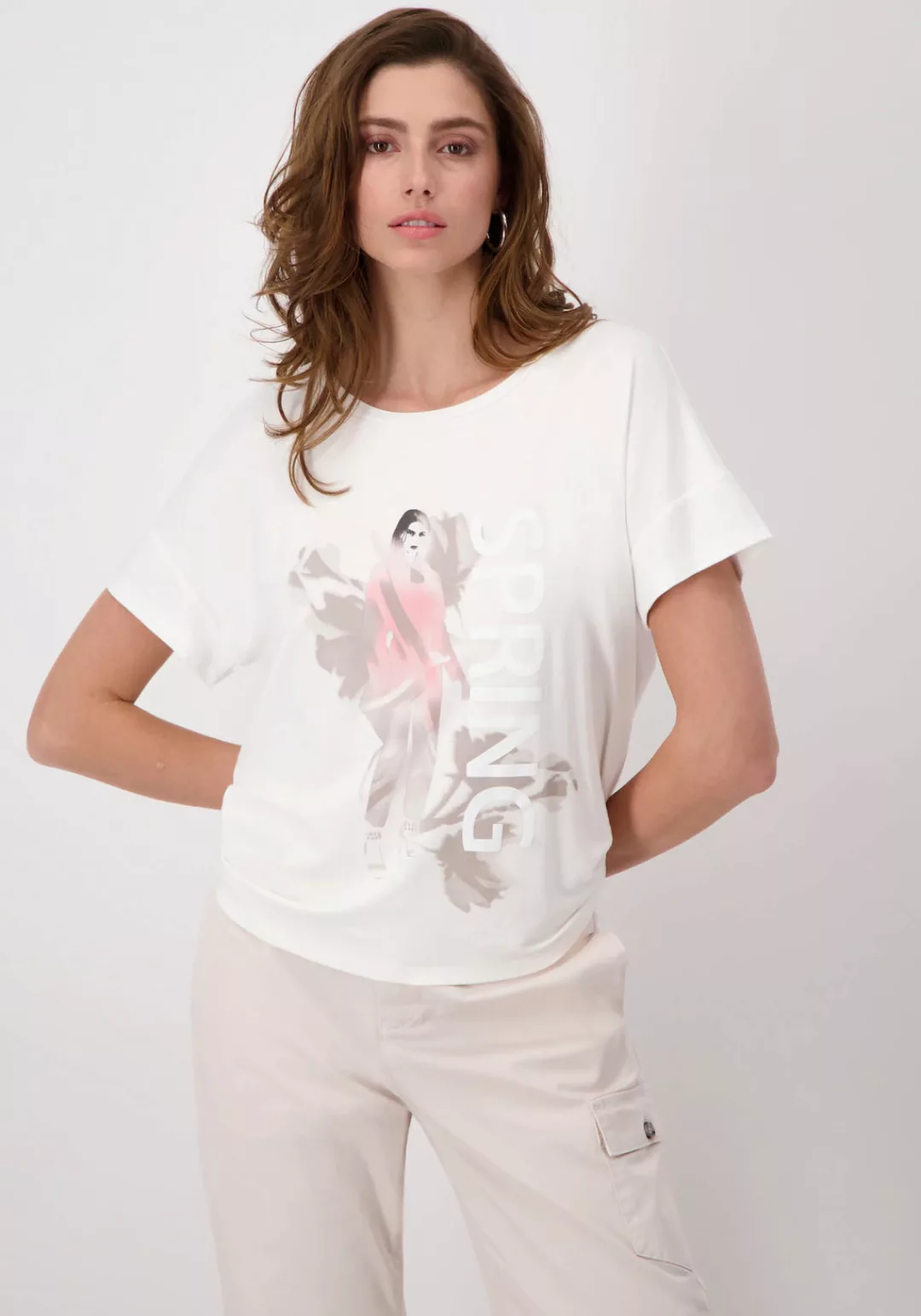 Monari T-Shirt mit Blumenmuster günstig online kaufen