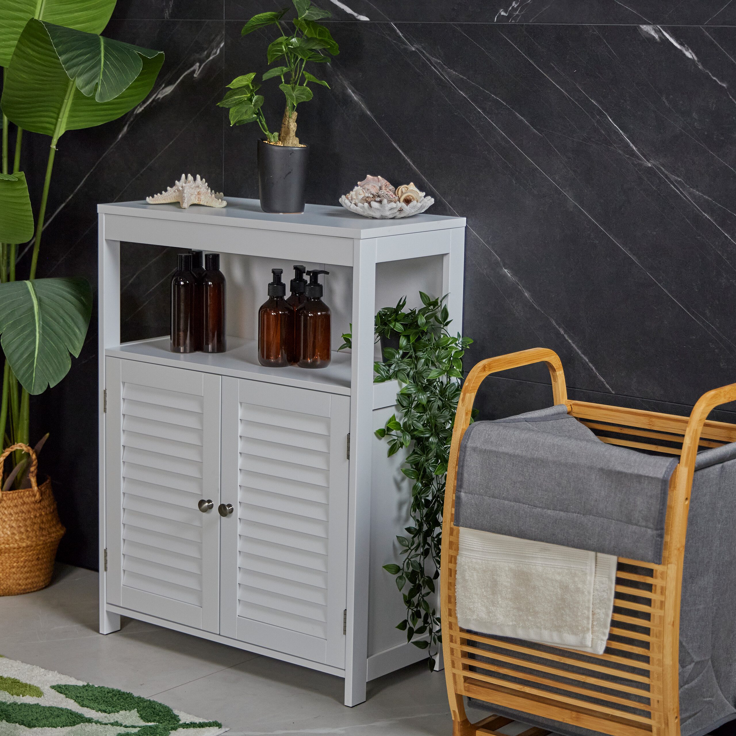 relaxdays Beistellschrank Weißer Badschrank (1-St) günstig online kaufen