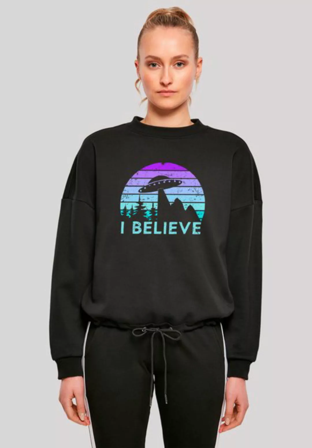 F4NT4STIC Sweatshirt I BELIEVE UFO Alien Raumschiff Retro Premium Qualität günstig online kaufen