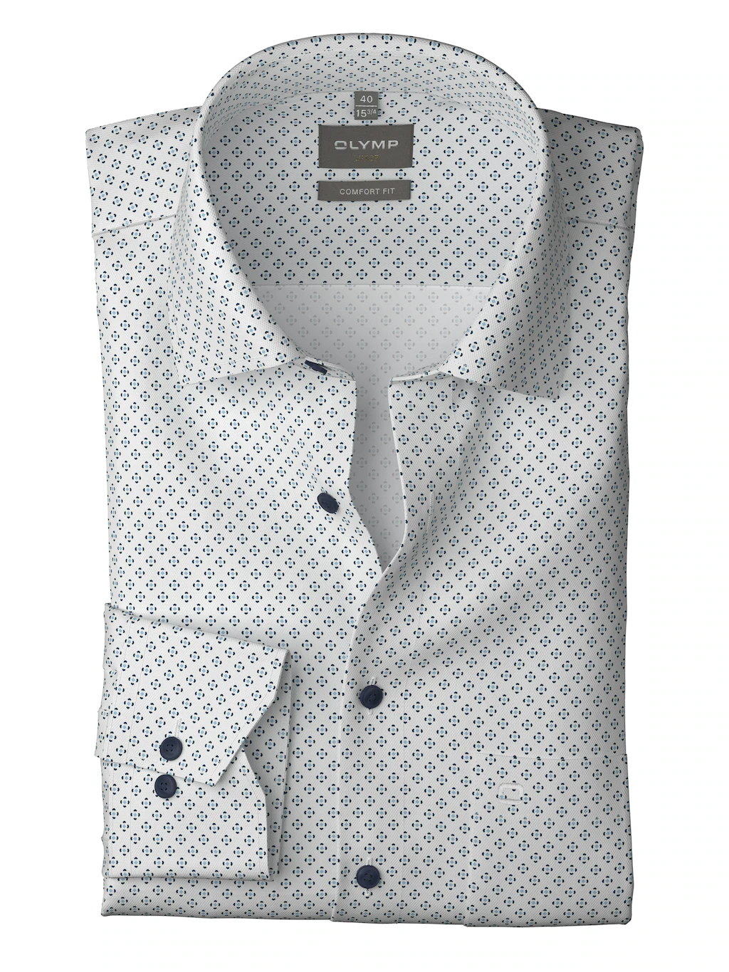OLYMP Langarmhemd "Luxor comfort fit", Minimalmuster, Comfort Fit, Business günstig online kaufen