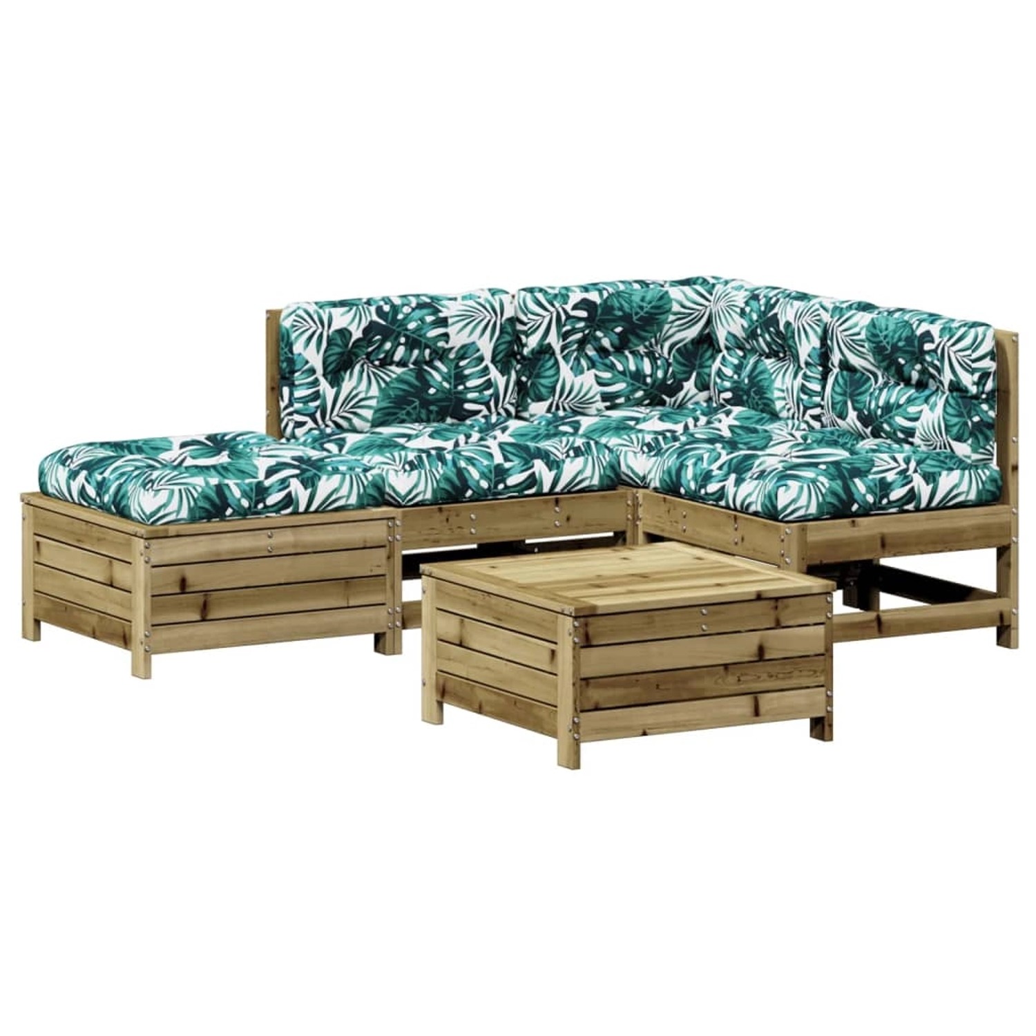 vidaXL 5-Tlg Garten-Lounge-Set mit Kissen Imprägniertes Kiefernholz 3250711 günstig online kaufen