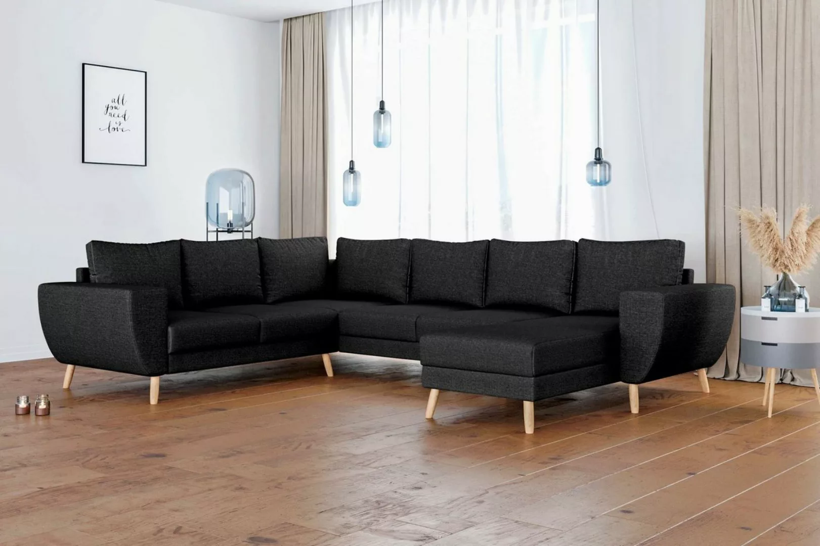 99rooms Wohnlandschaft Apollo, Sofa, U-Form, Wellenfederung günstig online kaufen