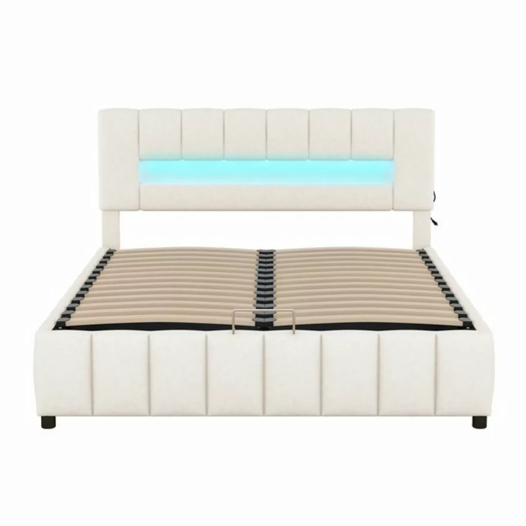 MODFU Polsterbett Daybed, Doppelbett Gästebett Plattformbett (mit LED-Beleu günstig online kaufen