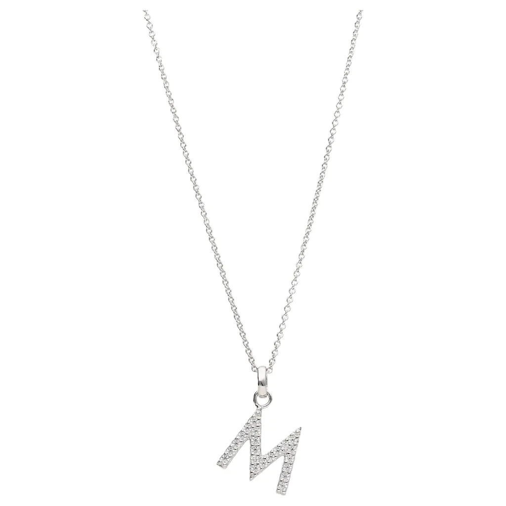 Smart Jewel Kette mit Anhänger "Buchstabe M mit Zirkonia Steine, Silber 925 günstig online kaufen