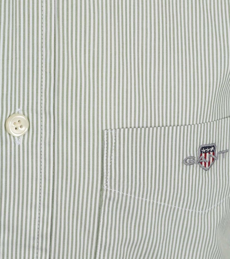Gant Poplin Banker Hemd Stripe Grun - Größe M günstig online kaufen