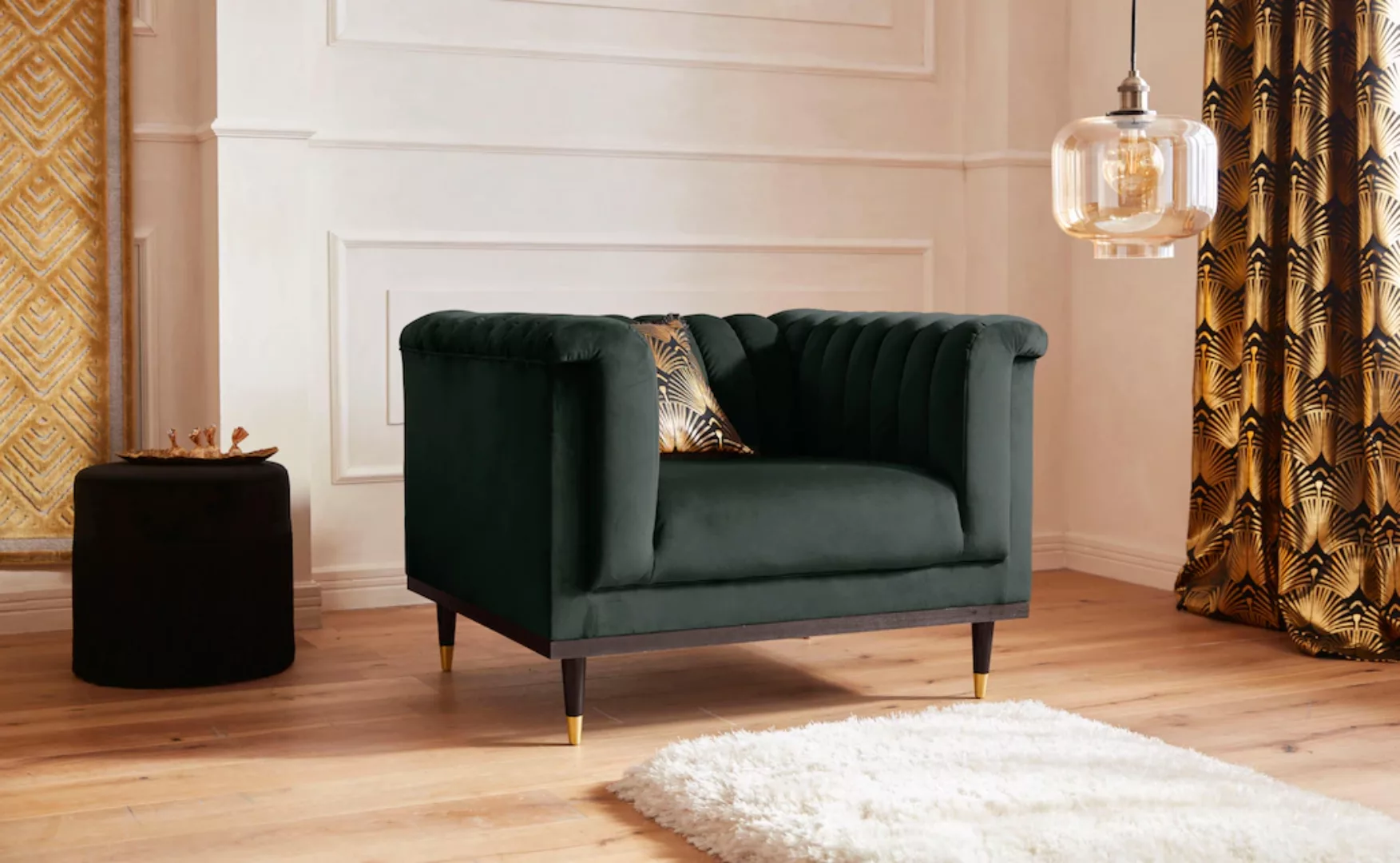 Guido Maria Kretschmer Home&Living Sessel "Chamby", mit Holzrahmen unten un günstig online kaufen