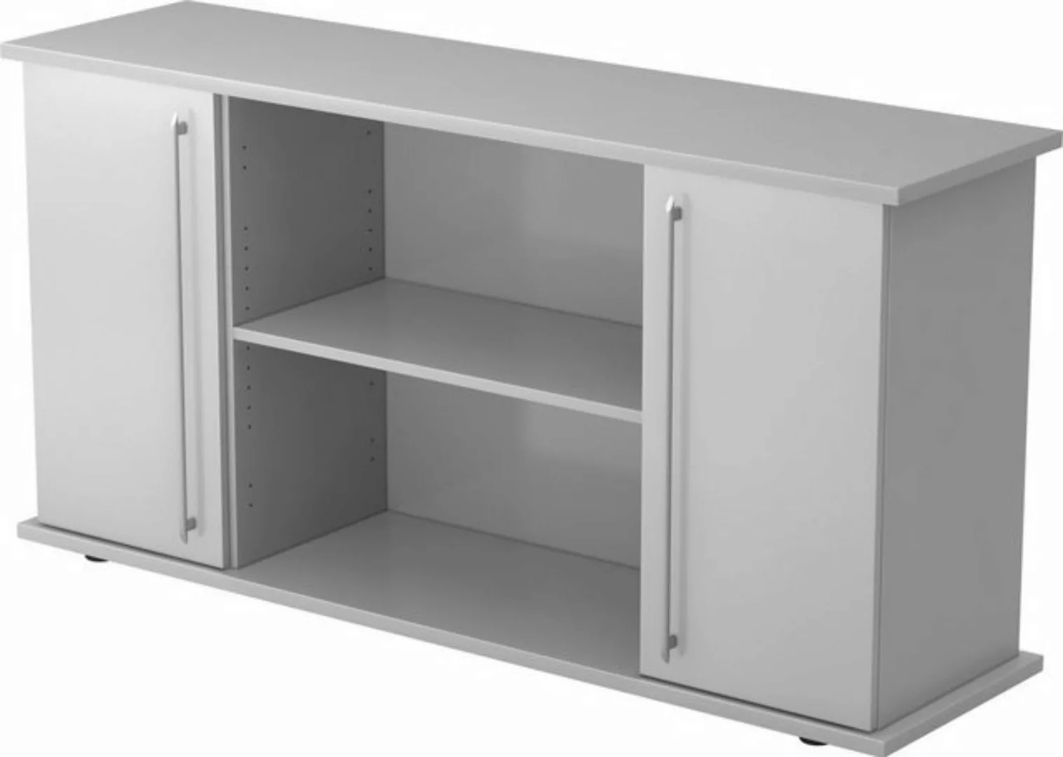 Aktenschrank Sideboard SB 2OH 2 Türen BxTxH 166,1x44,8x84cm Griff RE Grau/G günstig online kaufen