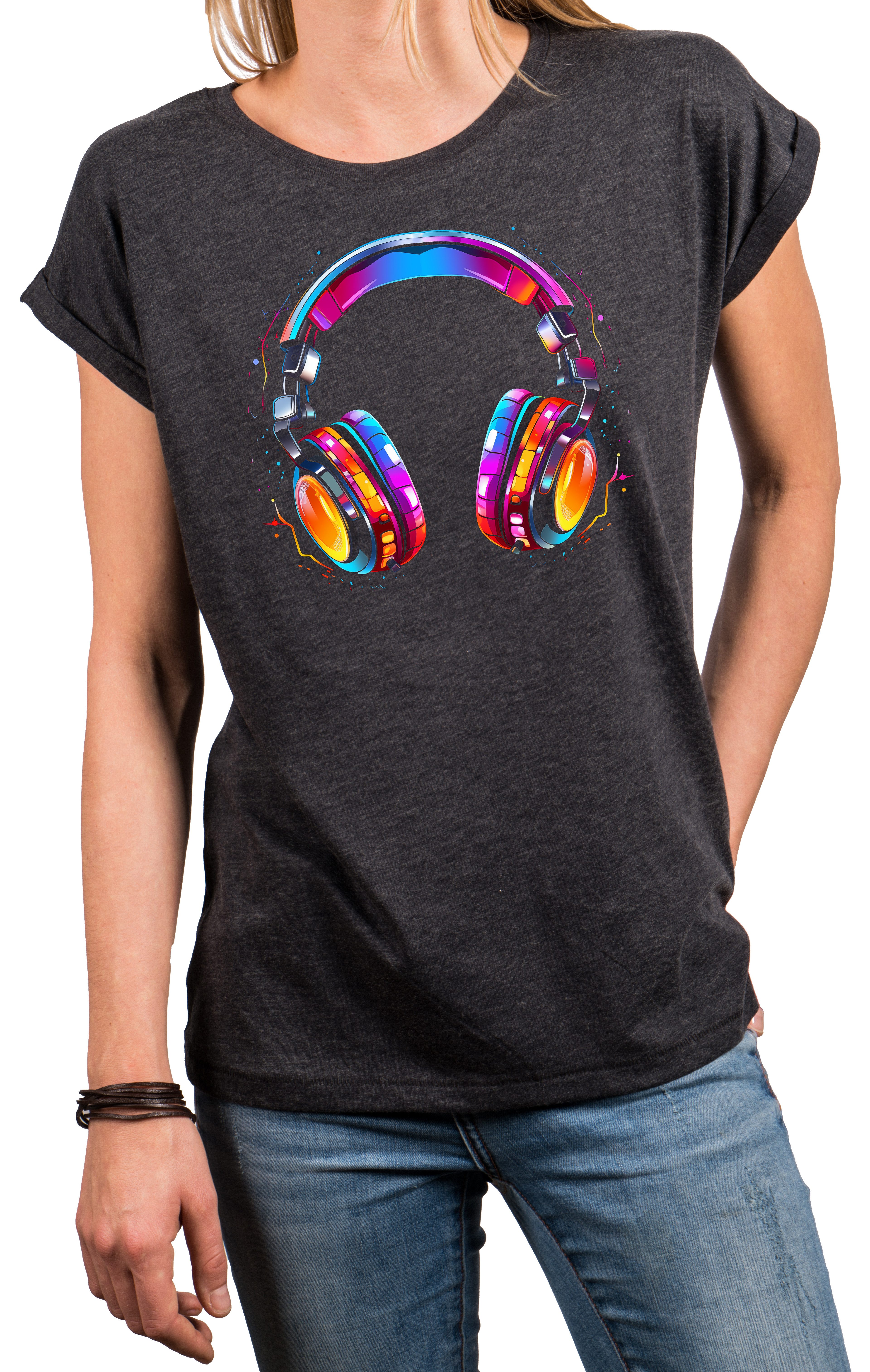 MAKAYA Print-Shirt Damen Gitarrenmotiv Gitarre Festival günstig online kaufen