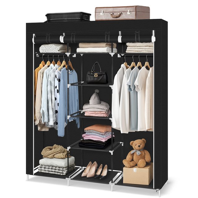 Bellavio Kleiderschrank Stoffschrank 5 Ebenen (9 Fächer, 1-St., 150x45x175c günstig online kaufen