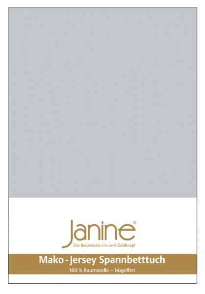 Janine Janine Spannbetttuch Mako-Feinjersey 5007 silber (18) Größe:  150x20 günstig online kaufen