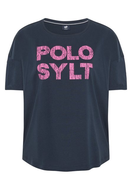 Polo Sylt Print-Shirt mit Pigment-Print im Label-Stil günstig online kaufen