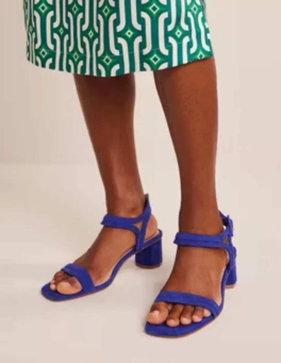 Sandalen mit Blockabsatz Damen Boden, Lapisblau günstig online kaufen