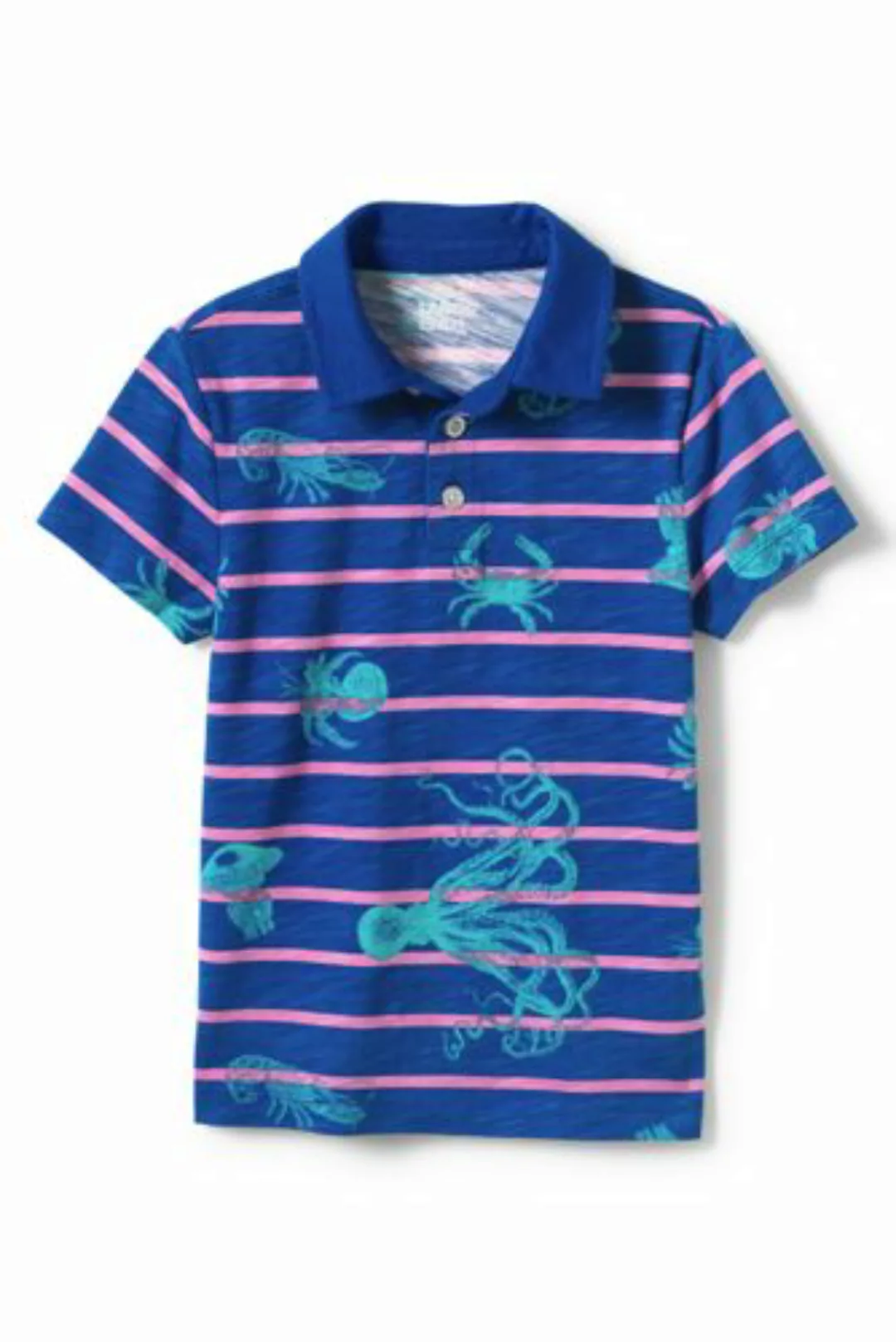 Slub-Jersey Poloshirt, Größe: 152-164, Blau, by Lands' End, Kobalt Meeresti günstig online kaufen