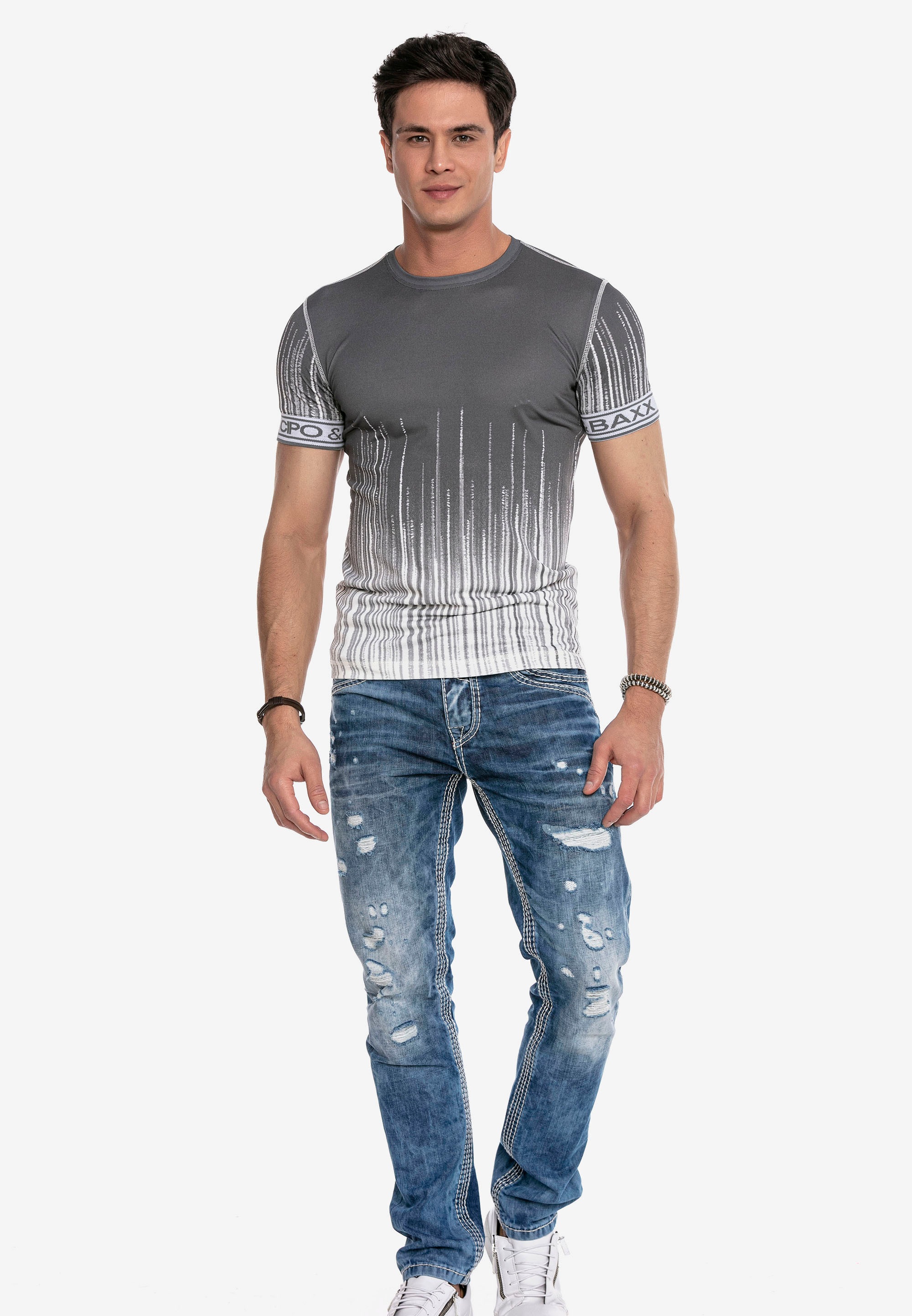 Cipo & Baxx T-Shirt, mit modischer Musterung günstig online kaufen