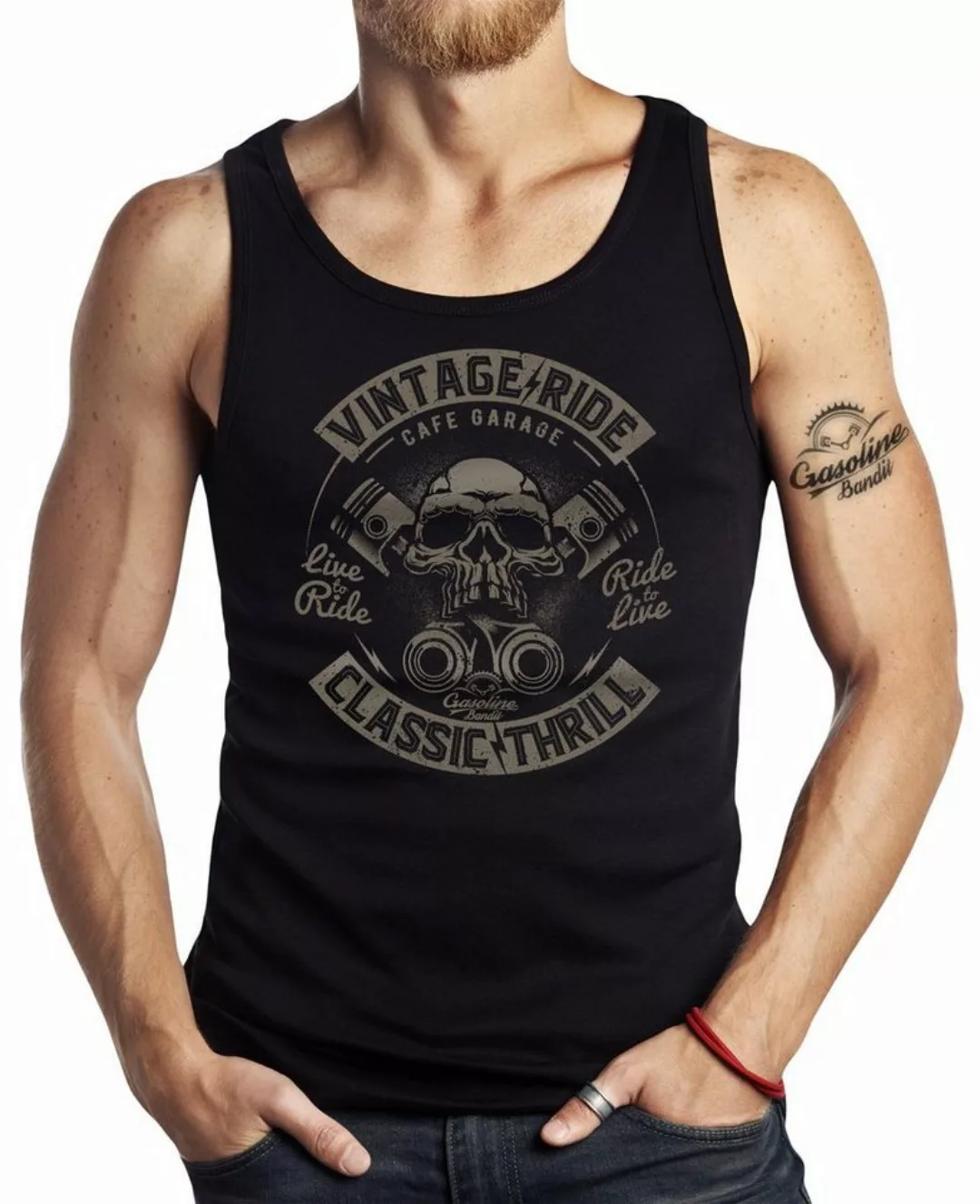 GASOLINE BANDIT® Tanktop für Hot-Rod Biker Racer Motorrad Fans: Classic Thr günstig online kaufen