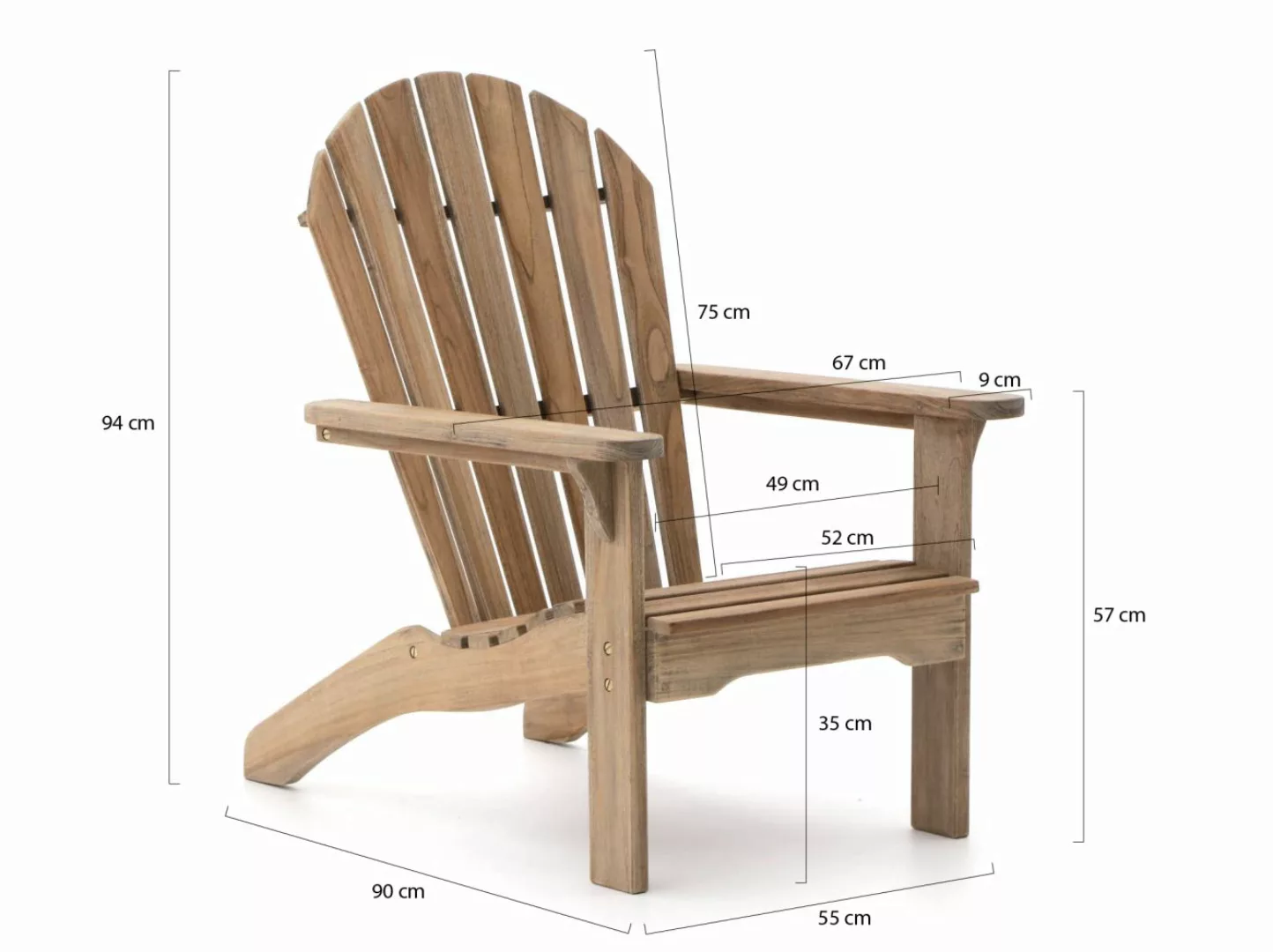 ROUGH-S Adirondack Gartensessel mit Hocker günstig online kaufen