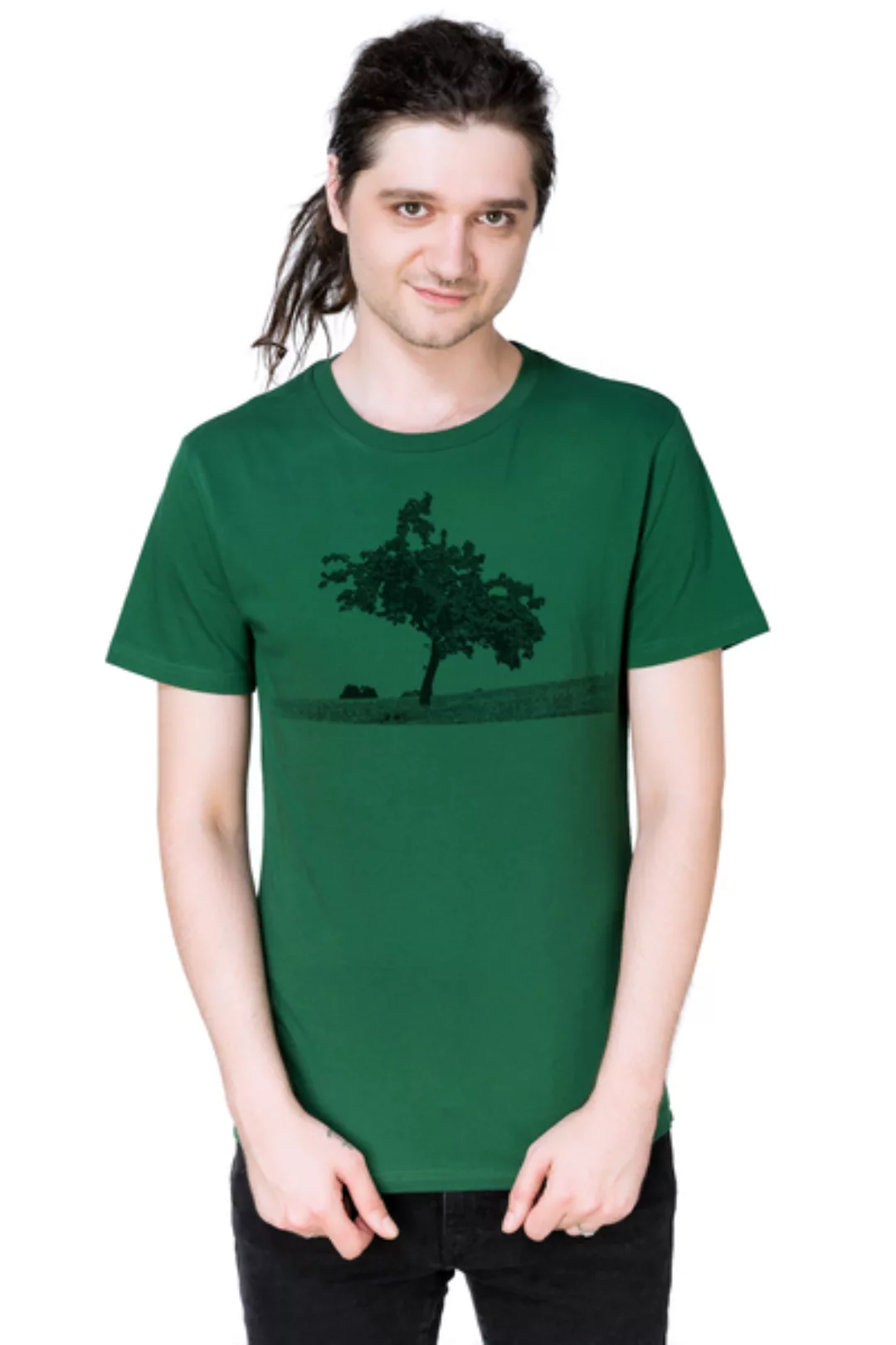 Bio- & Fair-trade-männershirt "Apfelbaum" Dunkelgrün günstig online kaufen