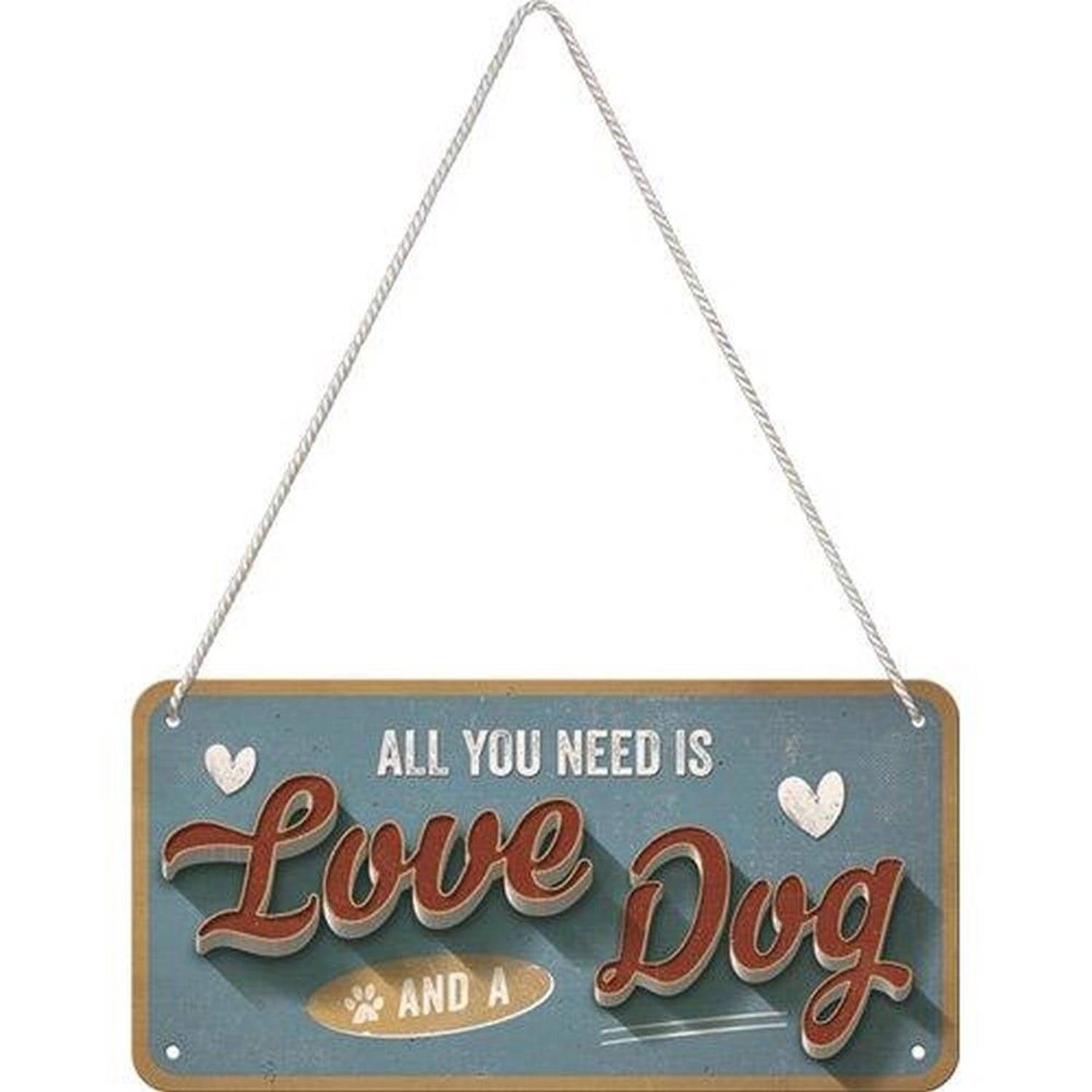 Nostalgic-Art Hängeschild PfotenSchild Love Dog günstig online kaufen