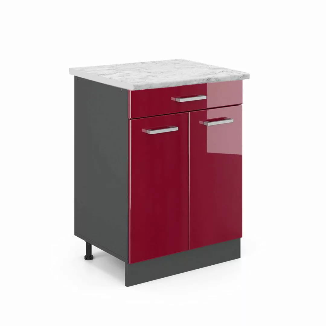 Vicco Unterschrank R-Line, Bordeaux Hochglanz/Anthrazit, 80 günstig online kaufen