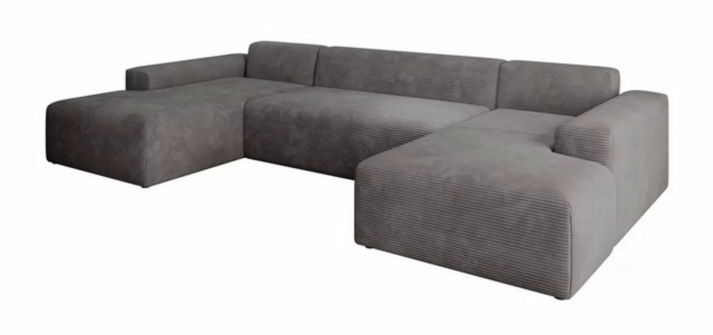 PROMETO Möbel Ecksofa Empire Ecksofa U-Form, Sofa U-Form Beige und Grau günstig online kaufen