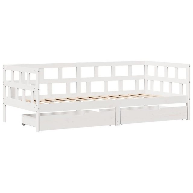 vidaXL Bett Tagesbett mit Schubladen Weiß 90x200 cm Kiefernholz günstig online kaufen