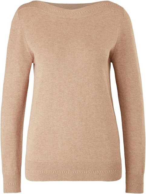 s.Oliver Strickpullover, mit dekorativer Rippblende am Ausschnitt günstig online kaufen