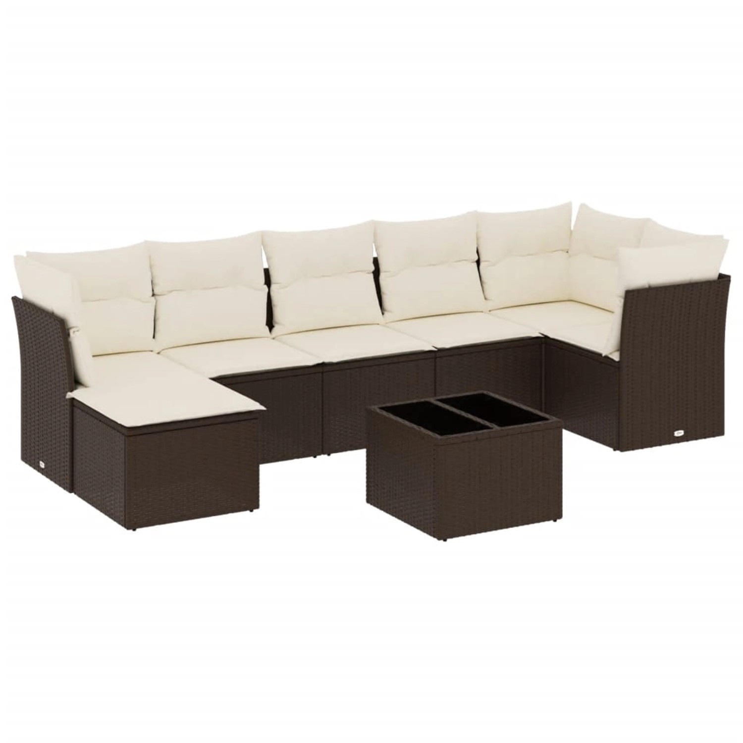 vidaXL 8-Tlg Garten-Sofagarnitur mit Kissen Braun Poly Rattan 3249822 günstig online kaufen