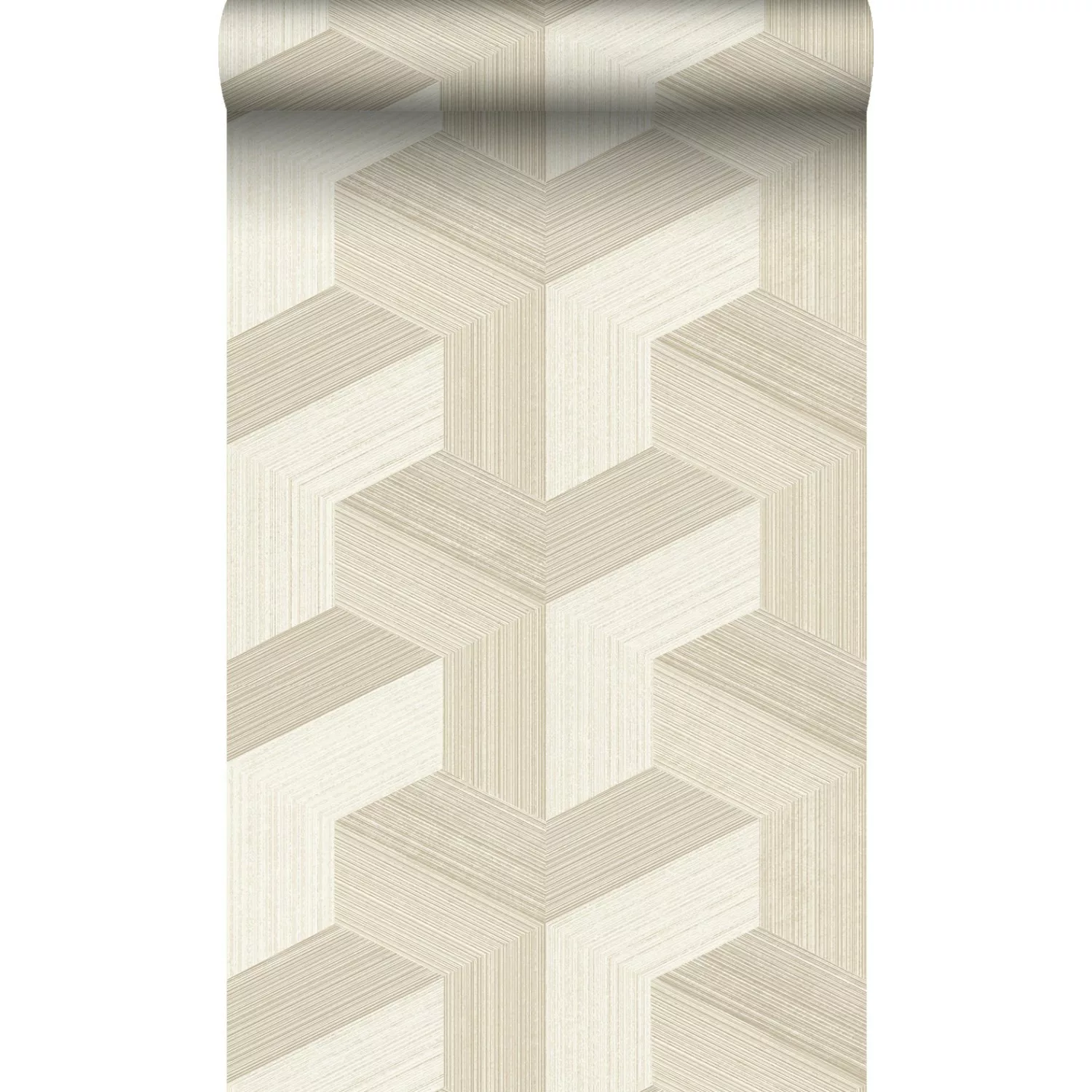 Origin Wallcoverings Öko-Strukturtapete 3D-Muster Hellbeige 0.53 x 10.05 m günstig online kaufen