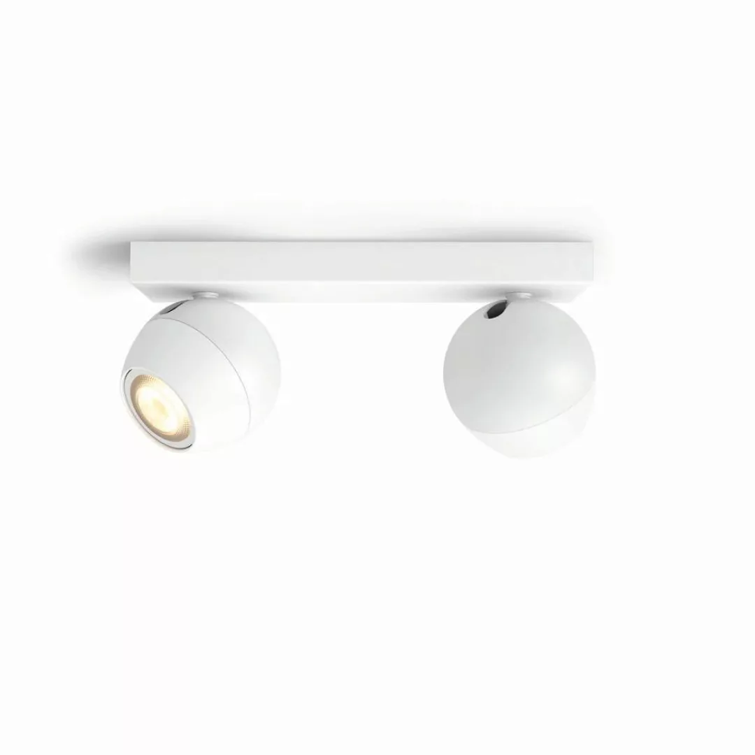 Philips Hue Bluetooth White Ambiance LED Deckenspot Buckram in Weiß 2x 5W 7 günstig online kaufen