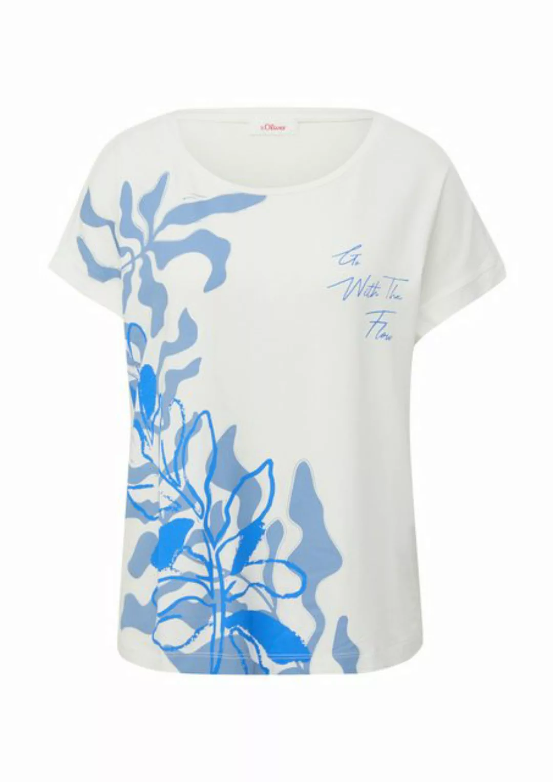 s.Oliver Print-Shirt mit großem Floral-Print günstig online kaufen