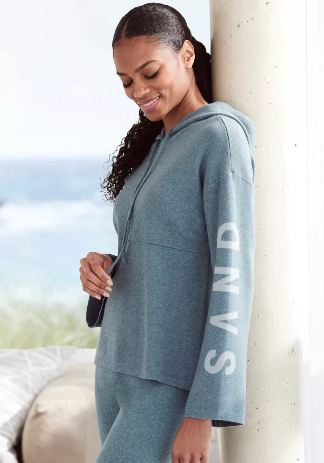 Elbsand Hoodie, Strickpullover mit eingestricktem Logo, Loungewear günstig online kaufen