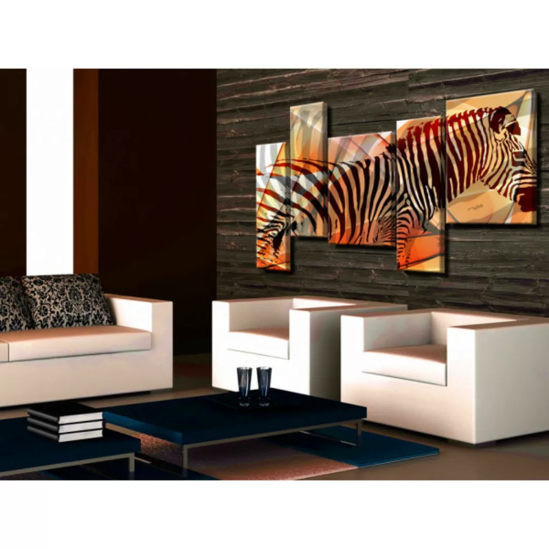 Wandbild Zebra und Orange XXL günstig online kaufen