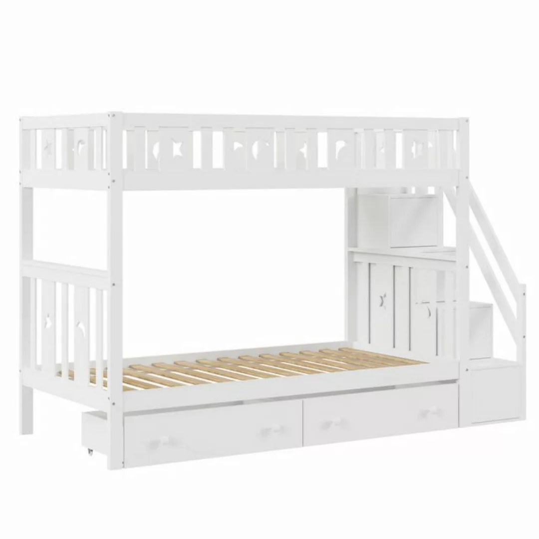 HAUSS SPLOE Etagenbett 90X200cm mit Stauraumtreppe, 2 Schubladen und Latten günstig online kaufen