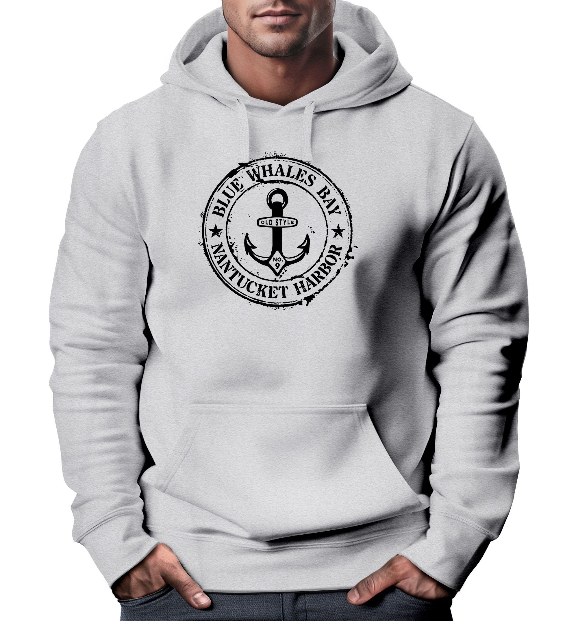 Neverless Hoodie Hoodie Herren maritimes Anker günstig online kaufen