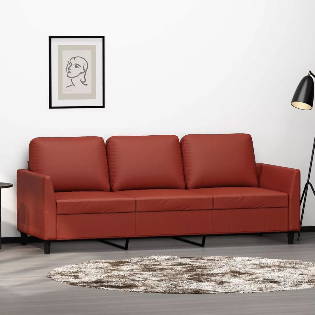 Vidaxl 3-sitzer-sofa Weinrot 180 Cm Kunstleder günstig online kaufen