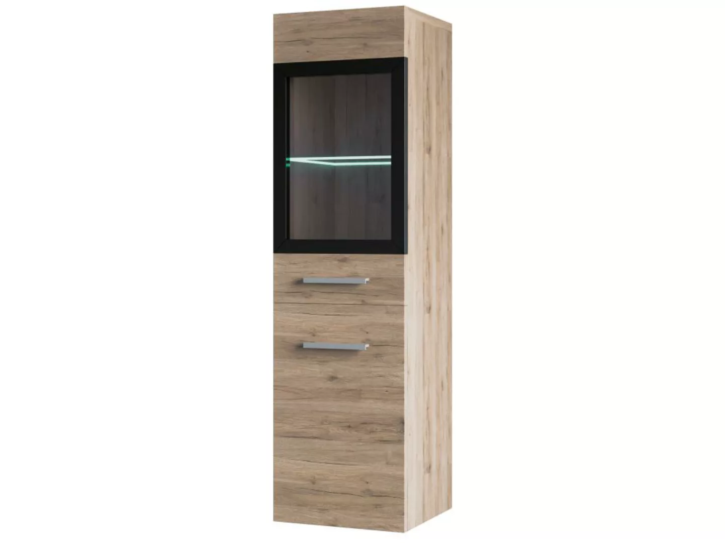 Badezimmerschrank mit LEDs - 30 x 30 x 109 cm - Helle Naturfarben - LAURINE günstig online kaufen
