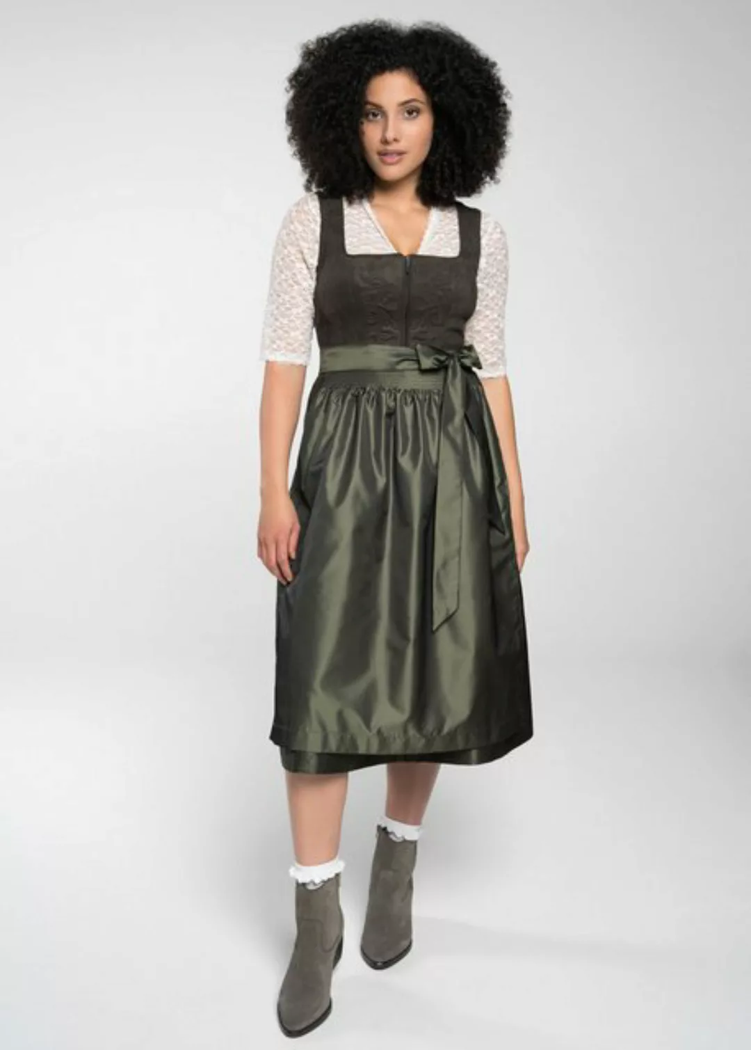 Spieth & Wensky Dirndl Dirndl "Felina" (1-tlg) Elegante Stoffkombination günstig online kaufen