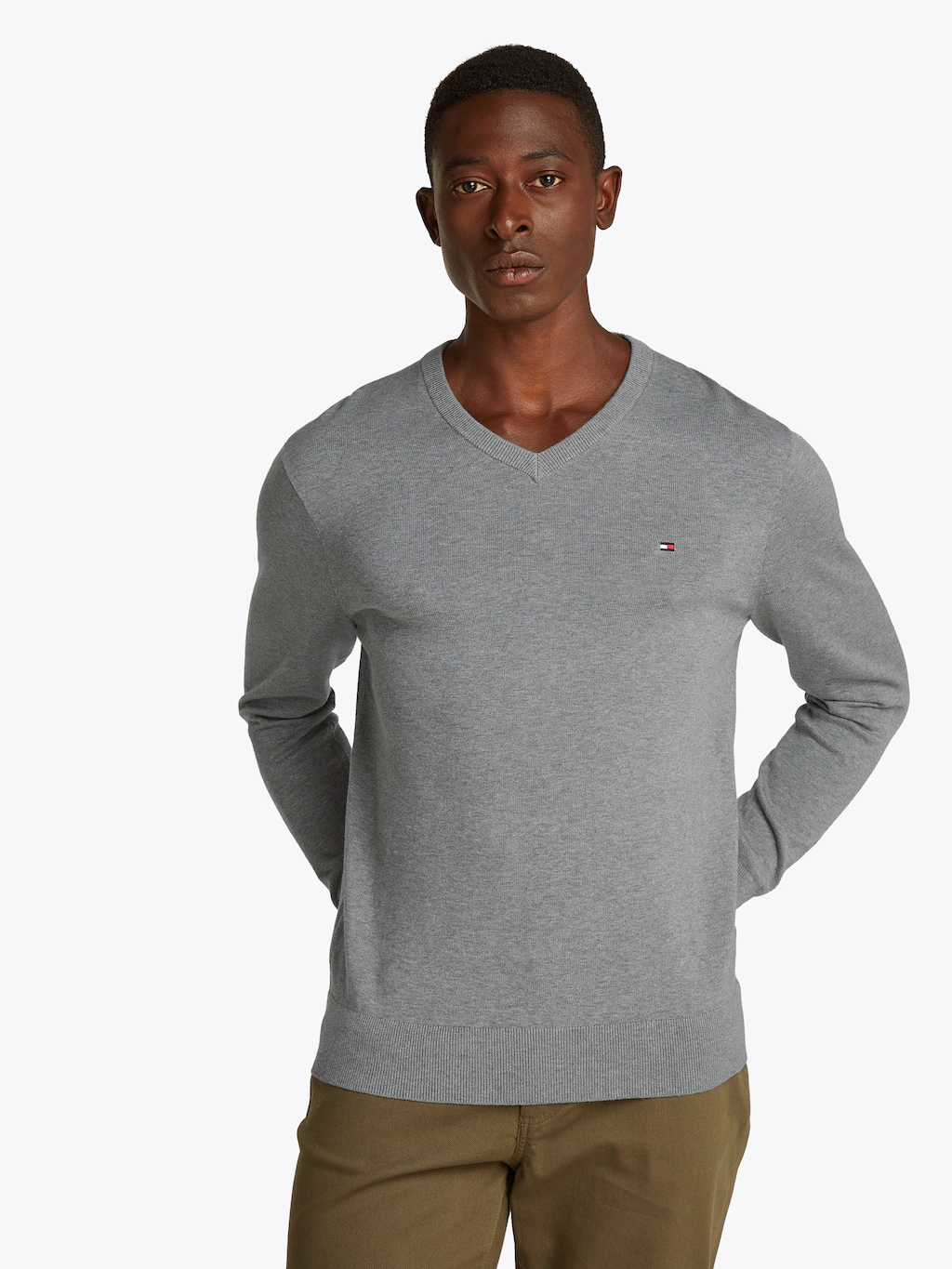 Tommy Hilfiger Strickpullover "ESSENTIAL COTTON V NECK mit V-Ausschnitt und günstig online kaufen